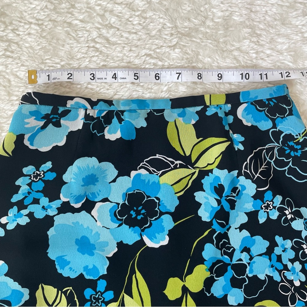 Annex Petite Blue Floral 2pc Skirt Matching Set Sleeveless Midi Small 2000s - Picture 5 of 13